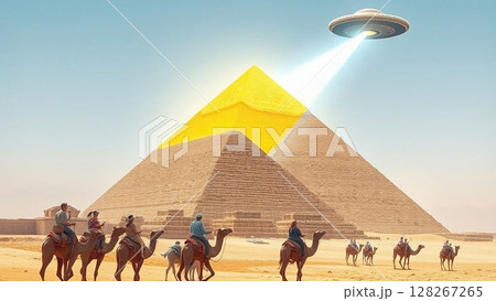 ピラミッドを改造するufo 128267265