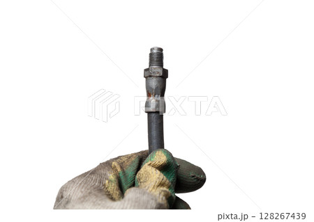 Heavy agriculture vehicles, tractors or automotive hydraulic hoses isolated on white background. Copy space or room for text 128267439