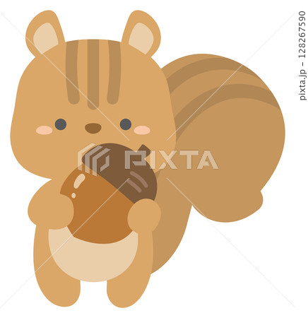 秋のリスとどんぐり 秋のリスとどんぐり 128267590