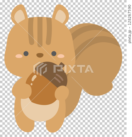 秋のリスとどんぐり 秋のリスとどんぐり 128267590