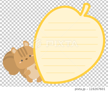 Squirrel and leaves frame Squirrel and leaves frame 128267601