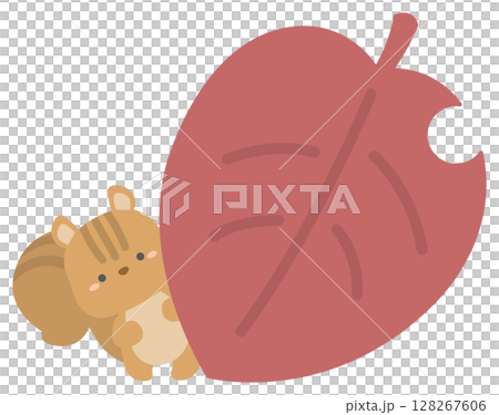 Squirrel and leaves of trees 128267606