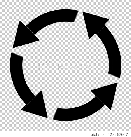 黒い回転矢印のシンプルな循環サイクルイラスト 黒い回転矢印のシンプルな循環サイクルイラスト 128267667