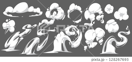 Cartoon smoke effects collection for comic design 128267693