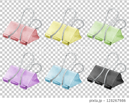 水彩風格的彩色雙夾 128267986