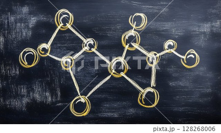Abstract Representation of Molecular Structures on Canvas Abstract Representation of Molecular Structures on Canvas 128268006