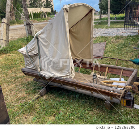 Traditional Wooden Cart with Canopy Traditional Wooden Cart with Canopy 128268290