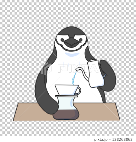 珈琲を淹れるペンギン 128268862