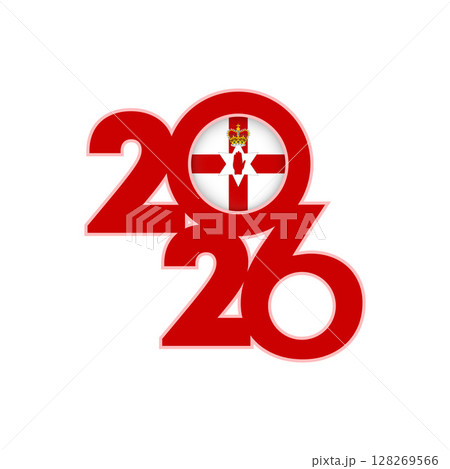 2026 banner with Northern Ireland flag inside. 2026 banner with Northern Ireland flag inside. 128269566