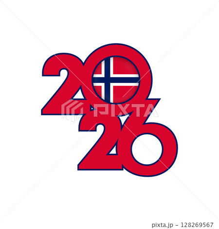 2026 banner with Norway flag inside. 2026 banner with Norway flag inside. 128269567