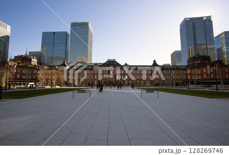 Tokyo Station, Marunouchi frontage. Tokyo Station is the main intercity rail terminal in Tokyo. Tokyo Station, Marunouchi frontage. Tokyo Station is the main intercity rail terminal in Tokyo. 128269746