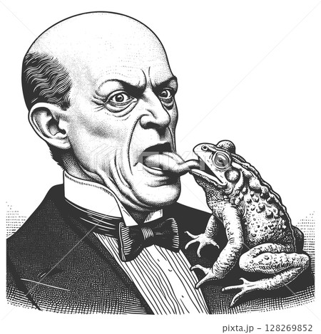 Man Licking a Toad sketch raster illustration Man Licking a Toad sketch raster illustration 128269852