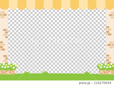 Cafe frame, yellow tent roof 128270049