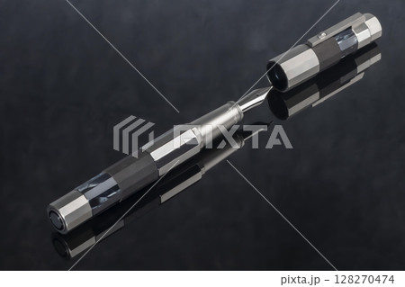 Branded pen with ink and nib in a box. Gift set. Office interior. Branded pen with ink and nib in a box. Gift set. Office interior. 128270474