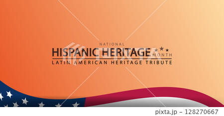 Wavy USA Flag Design for Hispanic Heritage Celebration Poster Wavy USA Flag Design for Hispanic Heritage Celebration Poster 128270667