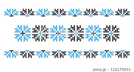 Ukrainian ethnic border ornaments in beaded style Ukrainian ethnic border ornaments in beaded style 128270833