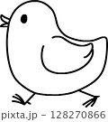 歩くひよこ-白黒 128270866