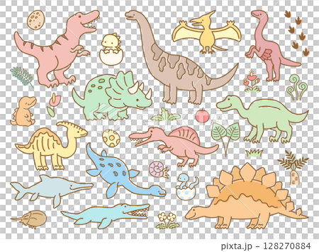 Cute dinosaur, illustration material set 128270884