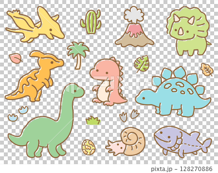 Cute dinosaur hand drawn illustration 128270886