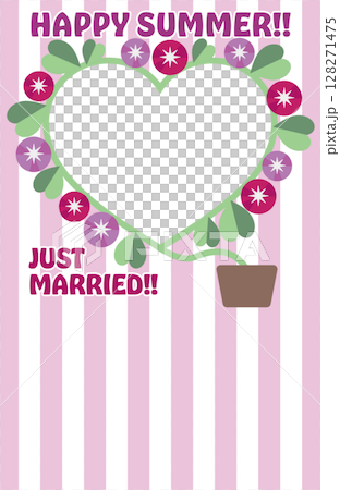 Cute summer greetings and wedding announcement photo frame template material Cute summer greetings and wedding announcement photo frame template material 128271475