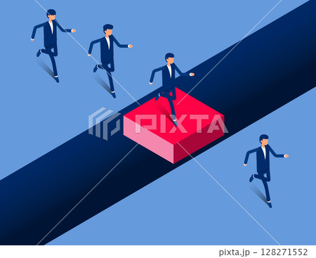Connecting gully. Flat isometric vector concept 128271552