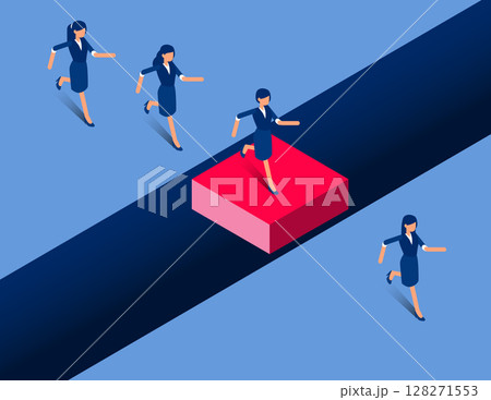Connecting gully. Flat isometric vector concept 128271553