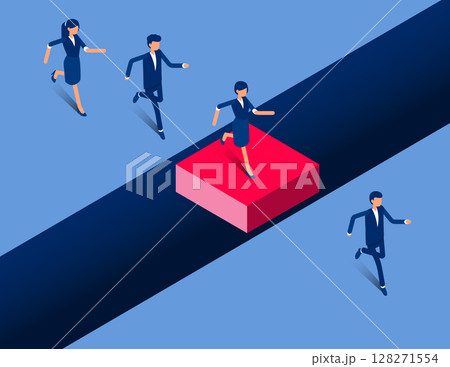 Connecting gully. Flat isometric vector concept 128271554