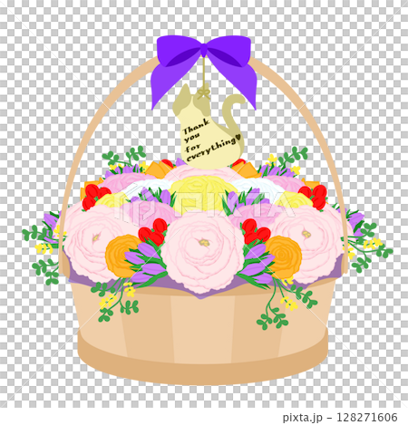 贈り物_フラワーバスケットのイラスト 128271606