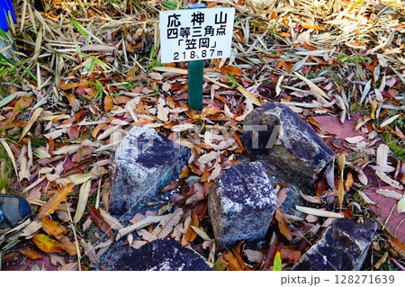 岡山県　笠岡市　応神山　山頂　三角点 128271639