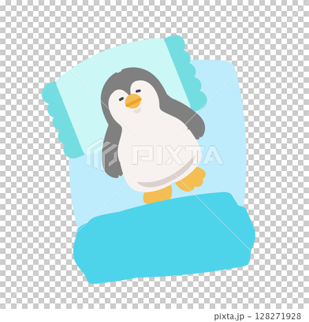 ペンギンと布団　イラスト 128271928