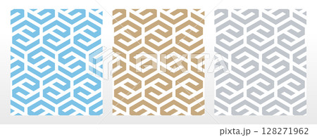 Set of abstract geometric patterns. Seamless vector backgrounds. Colored ornaments Graphic modern patterns Simple lattice graphic design 128271962