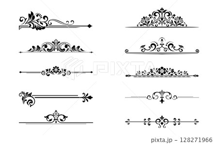 Vintage set. Floral elements for design monograms, invitations, frames, menus and labels. Graphic design of the website, cafes, boutiques, hotels, wedding invitations. 128271966