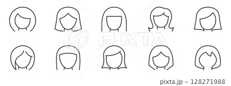 Female Hairstyles Outline Icon Set. Diverse Women Haircuts Symbol Collection. Fashion And Beauty Editable Stroke. Isolated Vector Illustration Female Hairstyles Outline Icon Set. Diverse Women Haircuts Symbol Collection. Fashion And Beauty Editable Stroke. Isolated Vector Illustration 128271988
