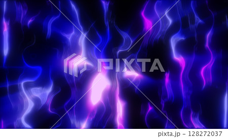 Abstract flowing energy pattern with glowing blue and purple hues, depicting fluid motion and futuristic design 128272037