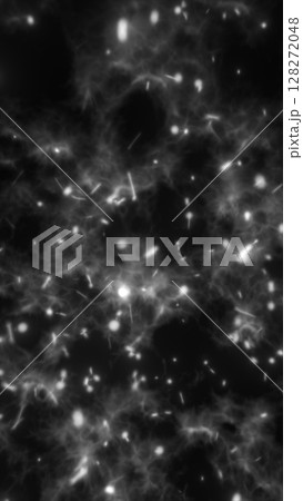 Vivid explosion of glowing particles around a black central void in radial formation 128272048