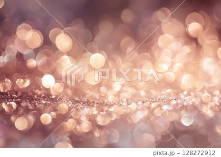 Shimmering Bokeh Lights Create a Magical Atmosphere in a Soft Pink Hue During Twilight Hours 128272912