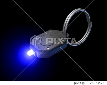 ミニライト　キーライト　懐中電灯　LEDライト  Mini flash light　黒バック 128273573