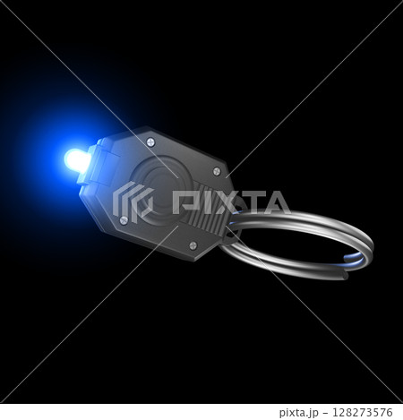 ミニライト　キーライト　懐中電灯　LEDライト  Mini flash light　黒バック 128273576