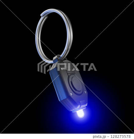 ミニライト　キーライト　懐中電灯　LEDライト  Mini flash light　黒バック 128273578