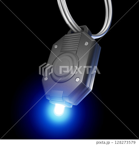 ミニライト　キーライト　懐中電灯　LEDライト  Mini flash light　黒バック 128273579