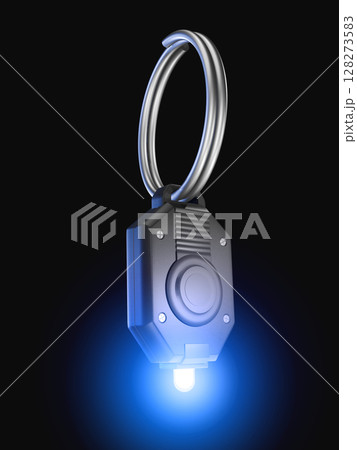 ミニライト　キーライト　懐中電灯　LEDライト  Mini flash light　黒バック 128273583