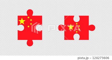 Puzzle Pieces with China Flag. 128273606