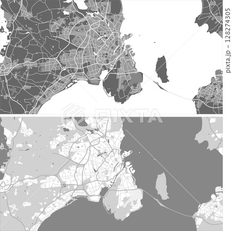 Layered editable vector illustration outline of Copenhagen,Denmark. 128274305