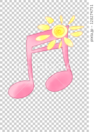 太陽の付いた音符 128274751