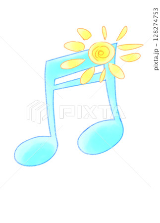 太陽の付いた音符 太陽の付いた音符 128274753