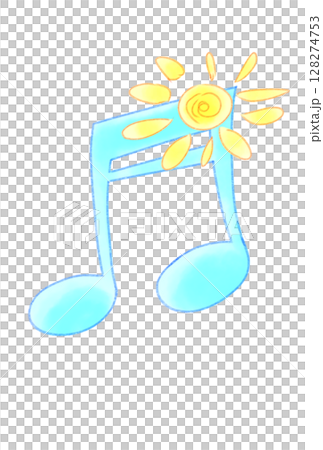 太陽の付いた音符 太陽の付いた音符 128274753
