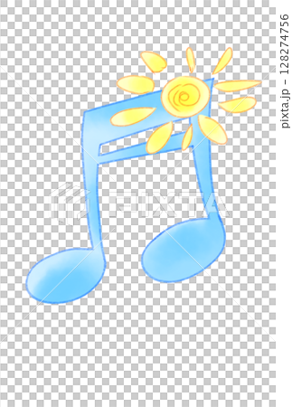 太陽の付いた音符 太陽の付いた音符 128274756