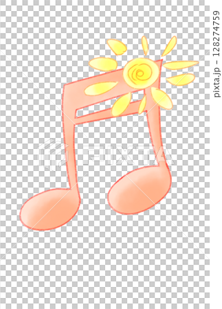 太陽の付いた音符 太陽の付いた音符 128274759