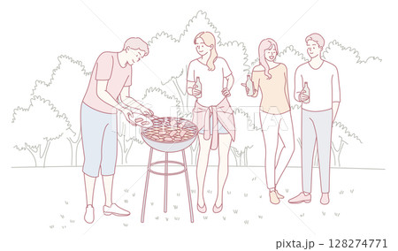Join us for an exciting Outdoor Barbecue Gathering with beloved Friends and Family members 128274771