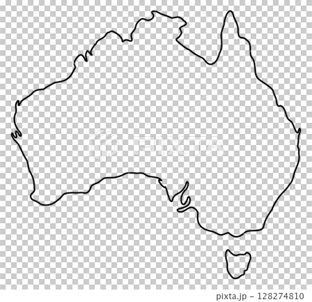 Simple map illustration of the Australian continent outlined 128274810